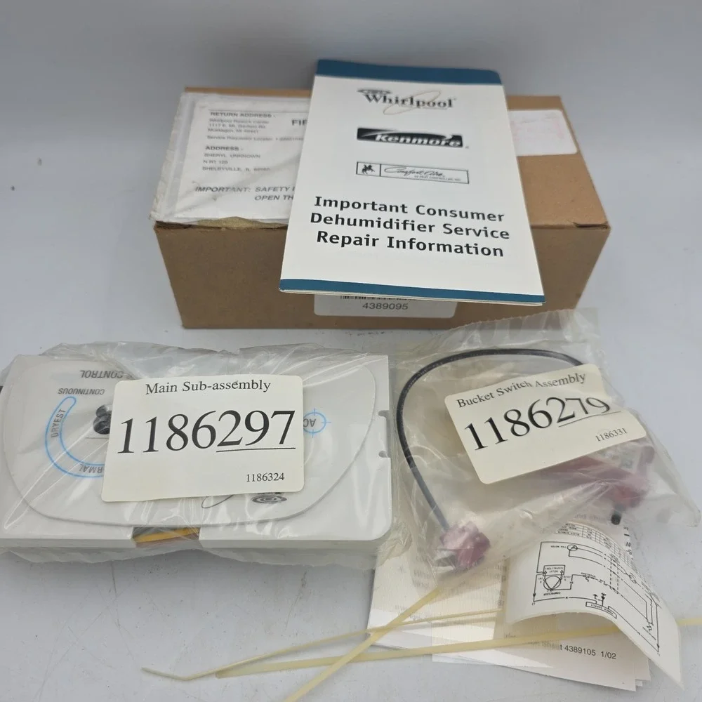 Whirlpool Dehumidifier 4389095 Control Board Panel 1186297 1186279 Bucket Switch
